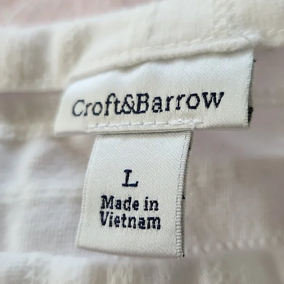 3/4 length sleeve white, boat neck knit top. - Picture 5 of 8